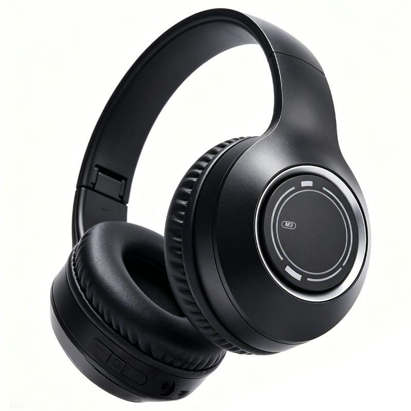 Wireless Bluetooth Headphones Black Foldable Over Ear With Mic