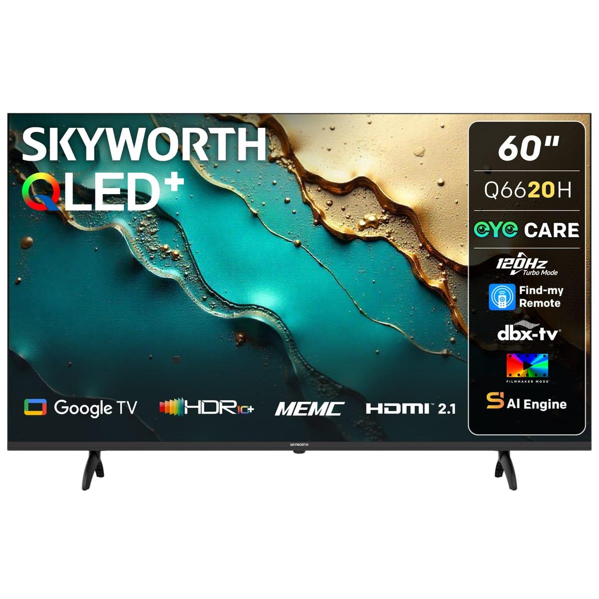 Skyworth 60" Q6620H 120Hz 4K QLED Google Smart TV with Dolby Digital