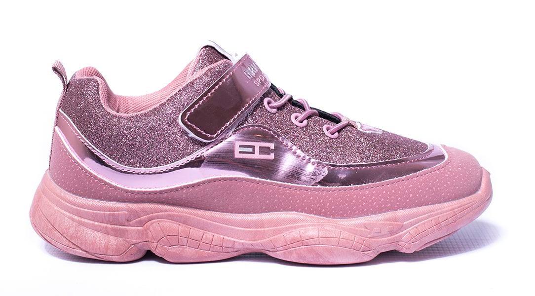 Enrico Coveri Kiddies Glitted Contour Sneakers - Pink