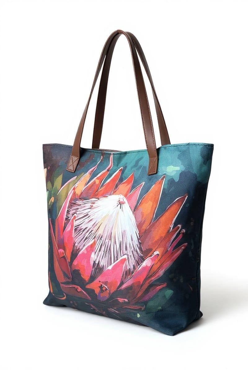 South African Art Tote Bag - Waterproof, Stylish-L46cm,W14cm,H40cm - Black, Red